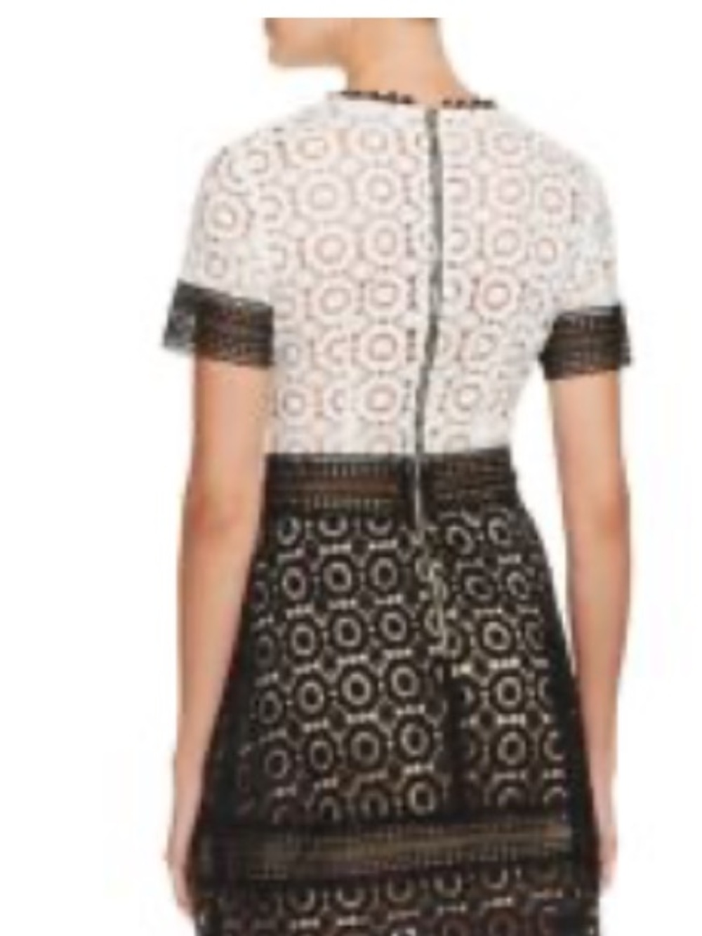 New Dex Lace Crochet Midi Dress Size L Black White Nude Lining Summer Ptp 19”
